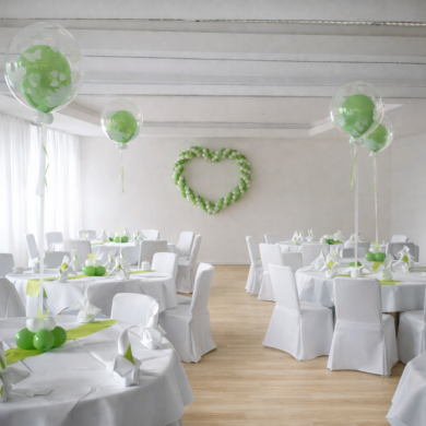 Dekoration in Grün zur Hochzeit